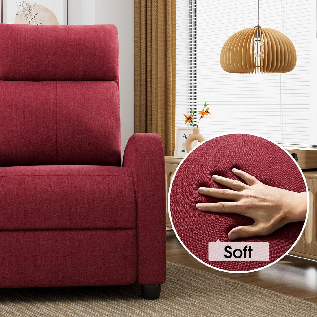 Homall Modern Recliner Chair PU Leather Padded Seat Single Sofa