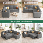 HONBAY Modular Sectional Sleeper Sofa L Shaped Couch with Pull Out Bed