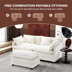 Ihanherry U Shaped Modular Cloud Sofa 5 Seat Chenille Sectional with Ottoman