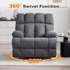 Eiayeebil Oversized Swivel Rocker Recliner Chair Extra Wide Manual Recliner