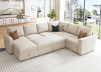 HONBAY Modular Sectional Sleeper Sofa L Shaped Couch with Pull Out Bed