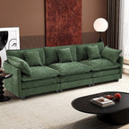 Ihanherry U Shaped Modular Sectional Sofa 5 Seat with 2 Ottomans Chenille