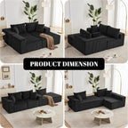 Weture 108" Modular Sectional Sofa Deep Seat Cloud L-Shape Couch with Chaise