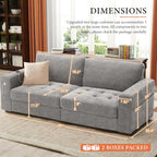 Ihanherry U Shaped Modular Cloud Sofa 5 Seat Chenille Sectional with Ottoman