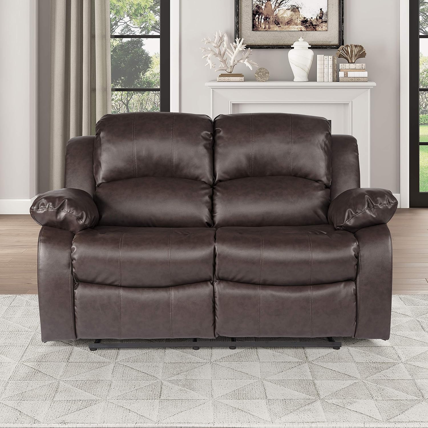 Lexicon Humphreys Loveseat Recliner Double Reclining Sofa Faux Leather