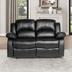 Lexicon Loveseat Recliner Double Sofa Manual Pull Tab Faux Leather Living Room