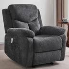 Sftaiyou Manual Rocker Recliner Chair Massage Fabric Overstuffed Soft Recliner