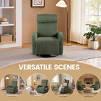 Yaheetech 360 Swivel Glider Chair Nursery Corduroy Rocking Nursing Chair with Pockets