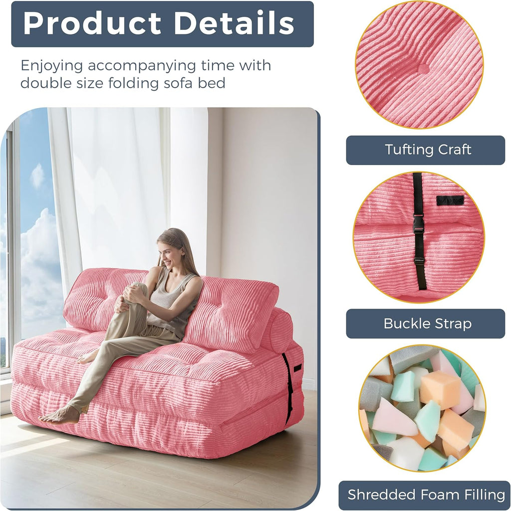 MAXYOYO Folding Sofa Bed Convertible Sleeper Chair with Pillow
