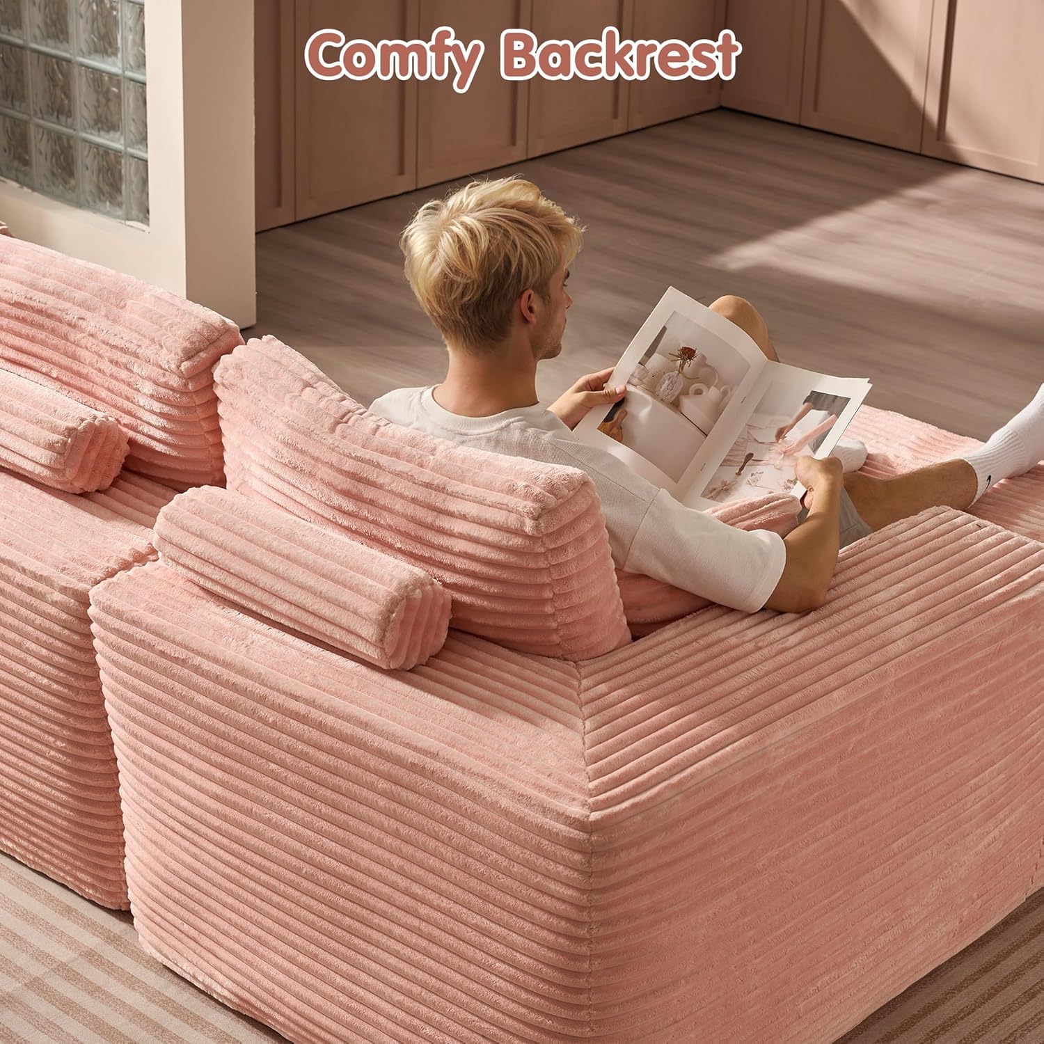 ovios Cloud Sectional Couch with L Shape Chaise Modern Modular Sofa