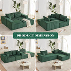 Weture 108" Modular Sectional Sofa Deep Seat Cloud L-Shape Couch with Chaise