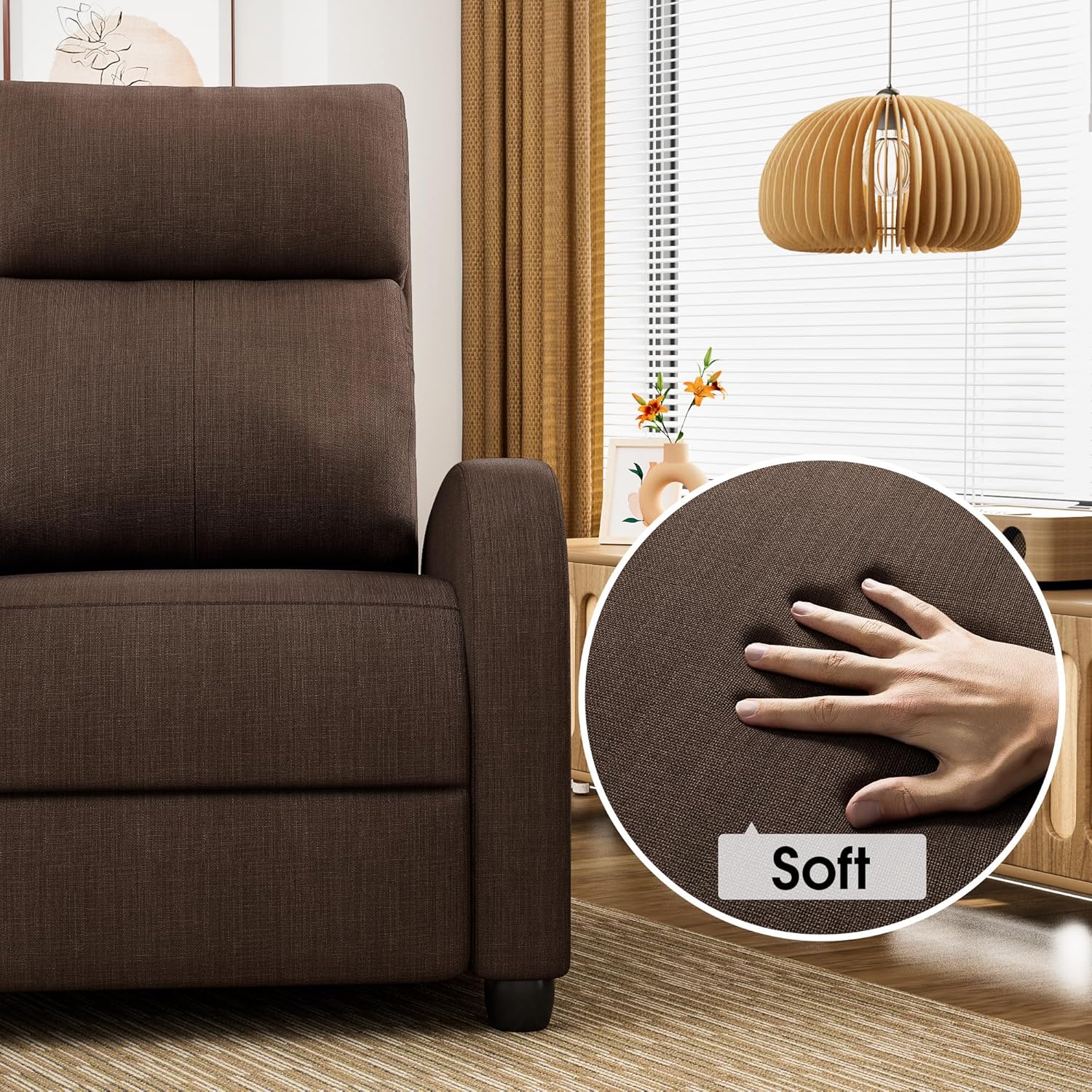 Homall Modern Recliner Chair PU Leather Padded Seat Single Sofa