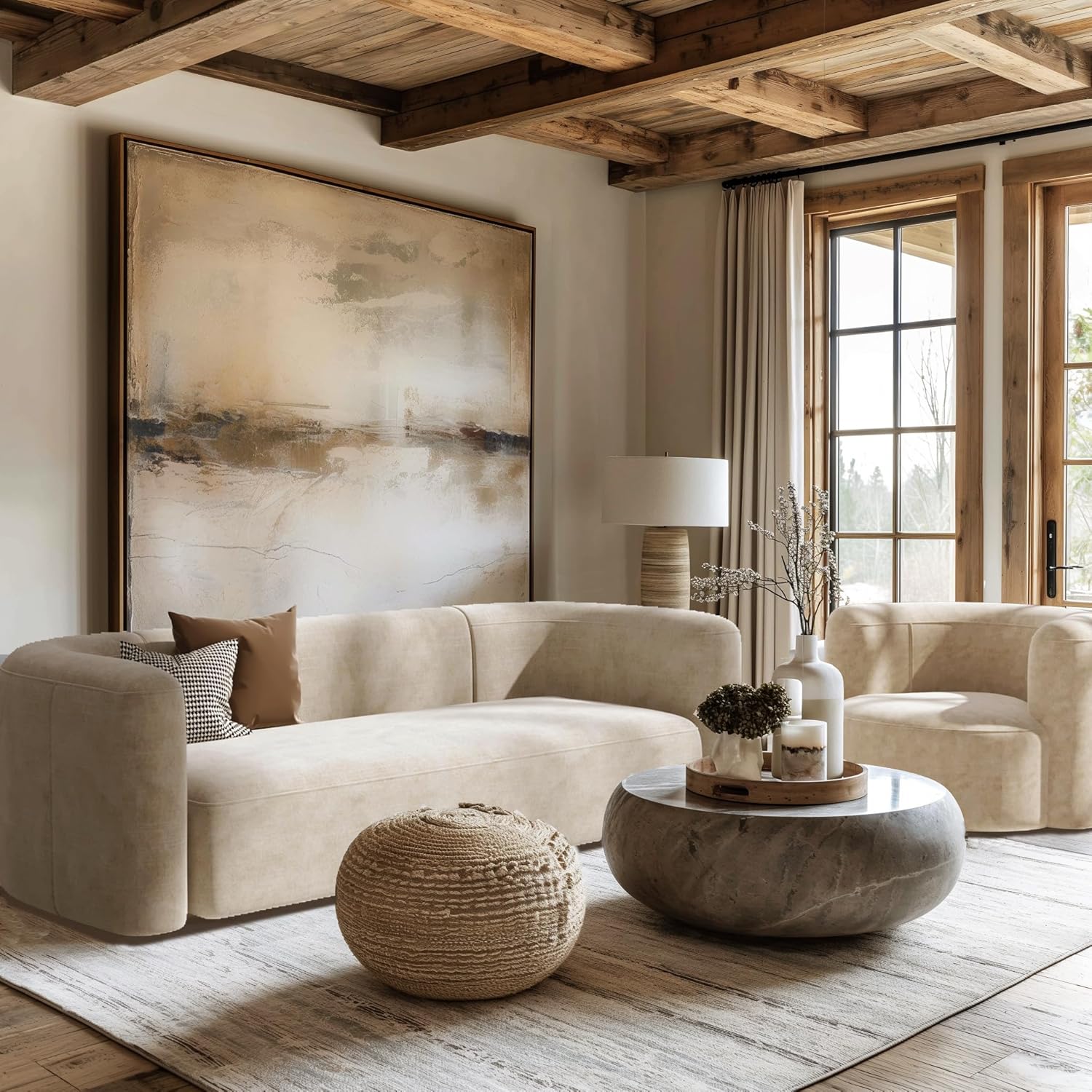 Acanva Luxury Velvet Sofa 3 Seater Modern Curved Back Couch for Living Room