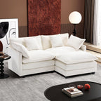 Ihanherry U Shaped Modular Cloud Sofa 5 Seat Chenille Sectional with Ottoman