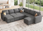 HONBAY Modular Sectional Sleeper Sofa L Shaped Couch with Pull Out Bed