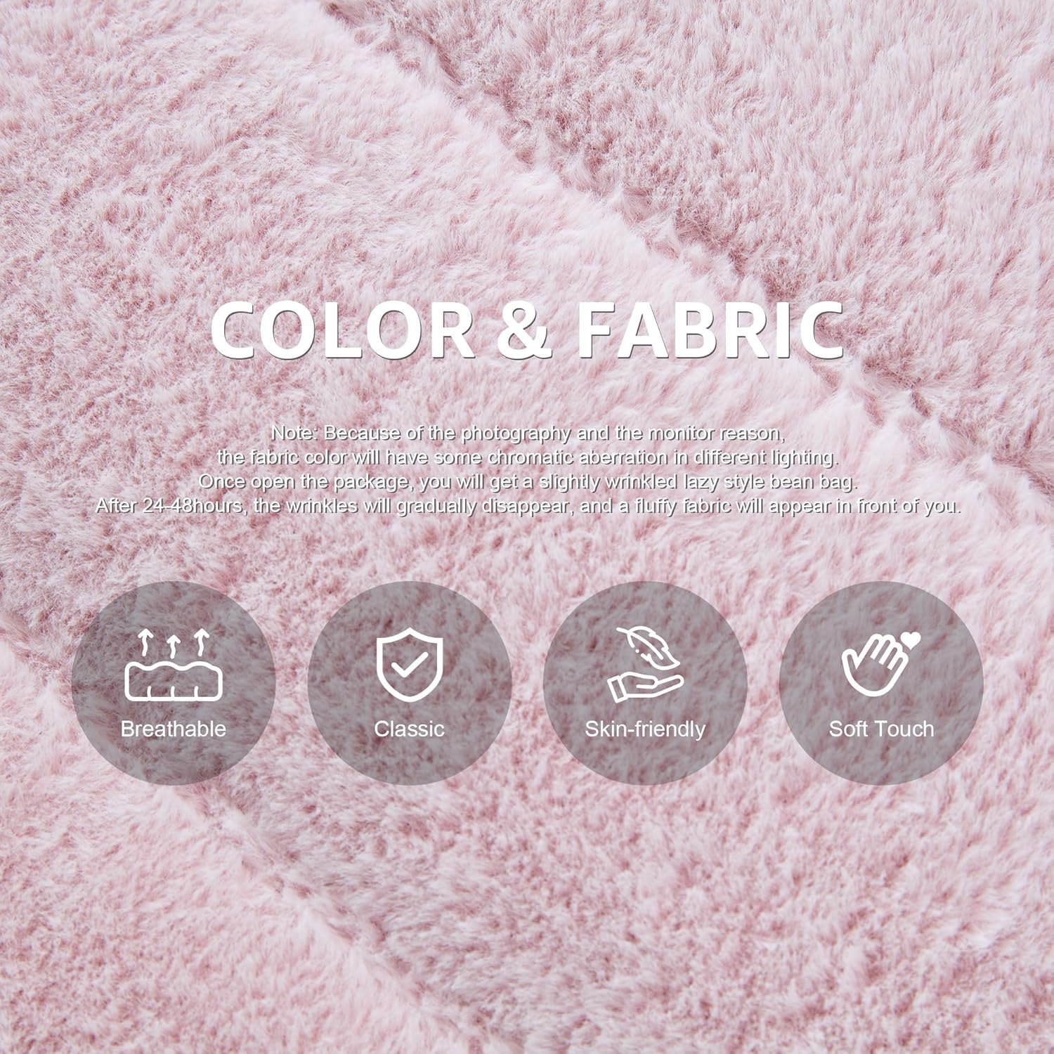 Hobestluk Giant Bean Bag Chair Memory Foam Faux Fur Sofa for Living Room