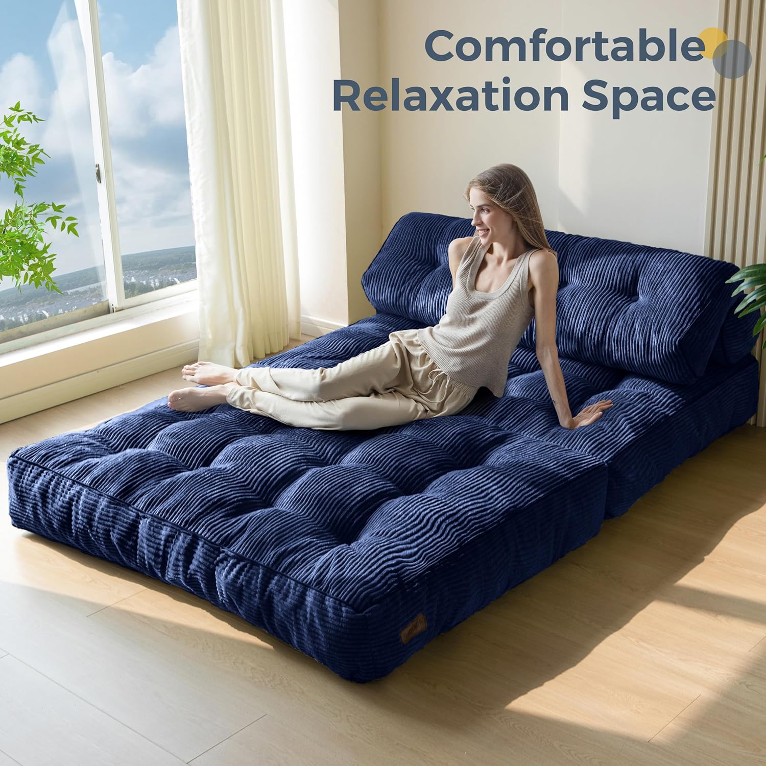 MAXYOYO Folding Sofa Bed Convertible Sleeper Chair with Pillow