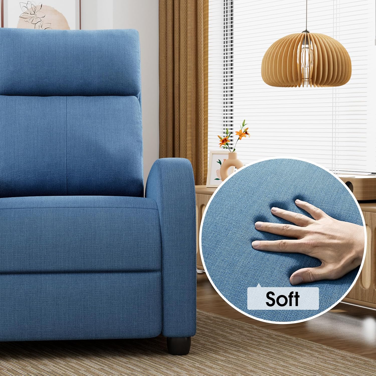 Homall Modern Recliner Chair PU Leather Padded Seat Single Sofa Home Theater