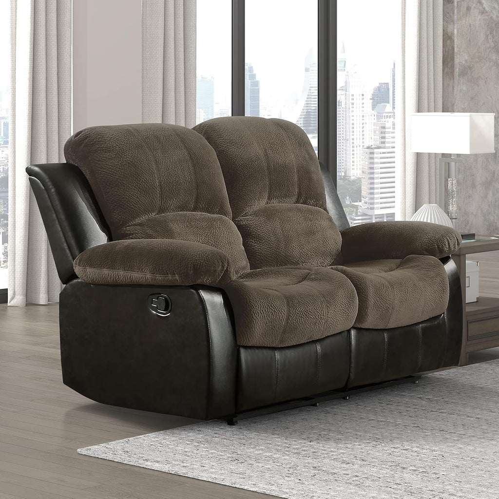 Lexicon Humphreys Loveseat Recliner Double Reclining Sofa Faux Leather