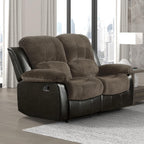 Lexicon Loveseat Recliner Double Sofa Manual Pull Tab Faux Leather Living Room