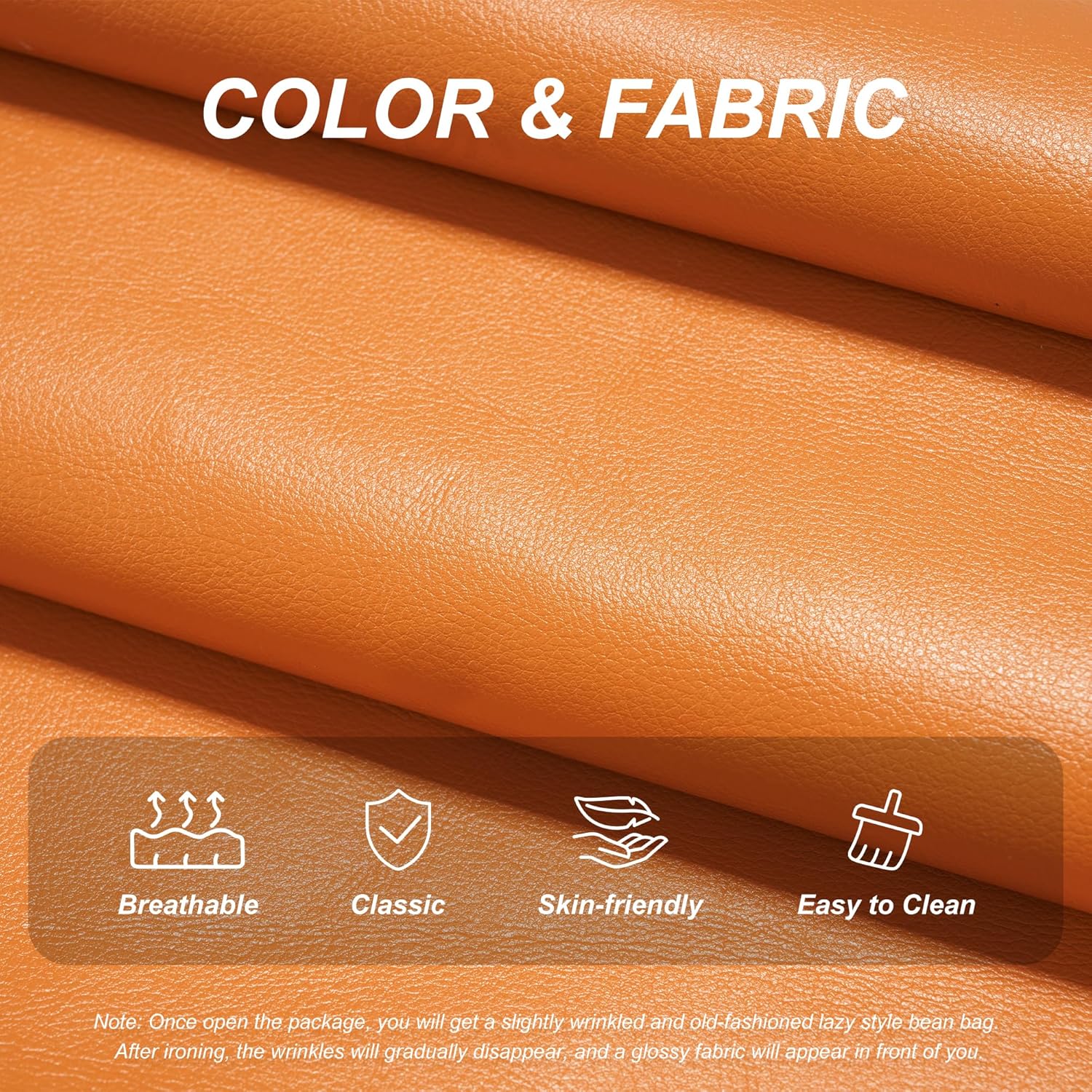 Hobestluk Giant Bean Bag Chair Memory Foam Faux Leather Floor Sofa for Adults