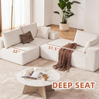 Weture 108" Modular Sectional Sofa Deep Seat Cloud L-Shape Couch with Chaise