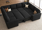 HONBAY Modular L Shaped Sectional Sleeper Sofa with Storage Pull Out Bed