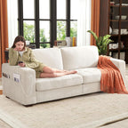 Ihanherry U Shaped Modular Cloud Sofa 5 Seat Chenille Sectional with Ottoman