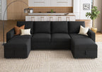 HONBAY Modular L Shaped Sectional Sleeper Sofa with Storage Pull Out Bed