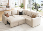 HONBAY Modular L Shaped Sectional Sleeper Sofa with Storage Pull Out Bed