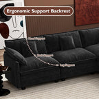 Ihanherry U Shaped Modular Sectional Sofa 5 Seat with 2 Ottomans Chenille
