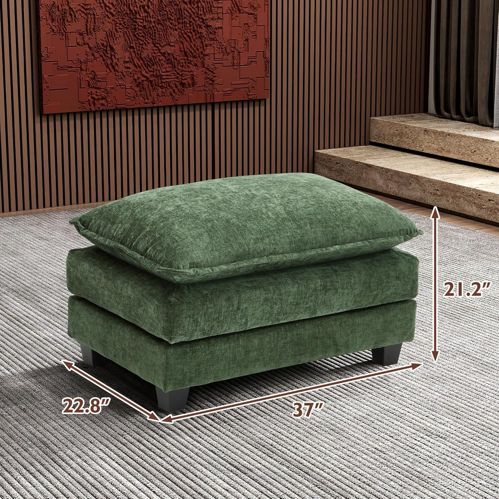 Ihanherry U Shaped Modular Sectional Sofa 5 Seat with 2 Ottomans Chenille