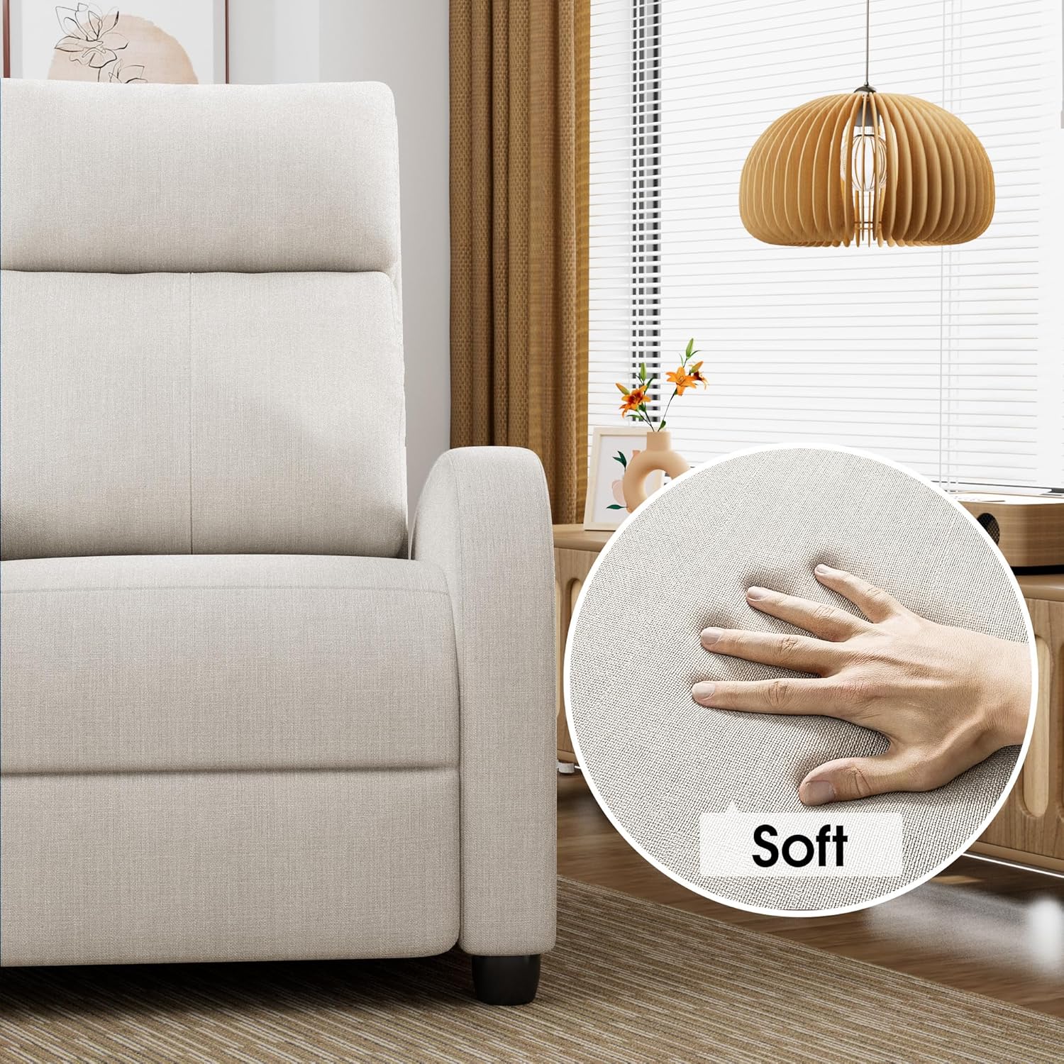 Homall Modern Recliner Chair PU Leather Padded Seat Single Sofa