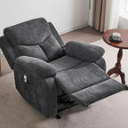 Sftaiyou Manual Rocker Recliner Chair Massage Fabric Overstuffed Soft Recliner