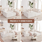 Weture 108" Modular Sectional Sofa Deep Seat Cloud L-Shape Couch with Chaise