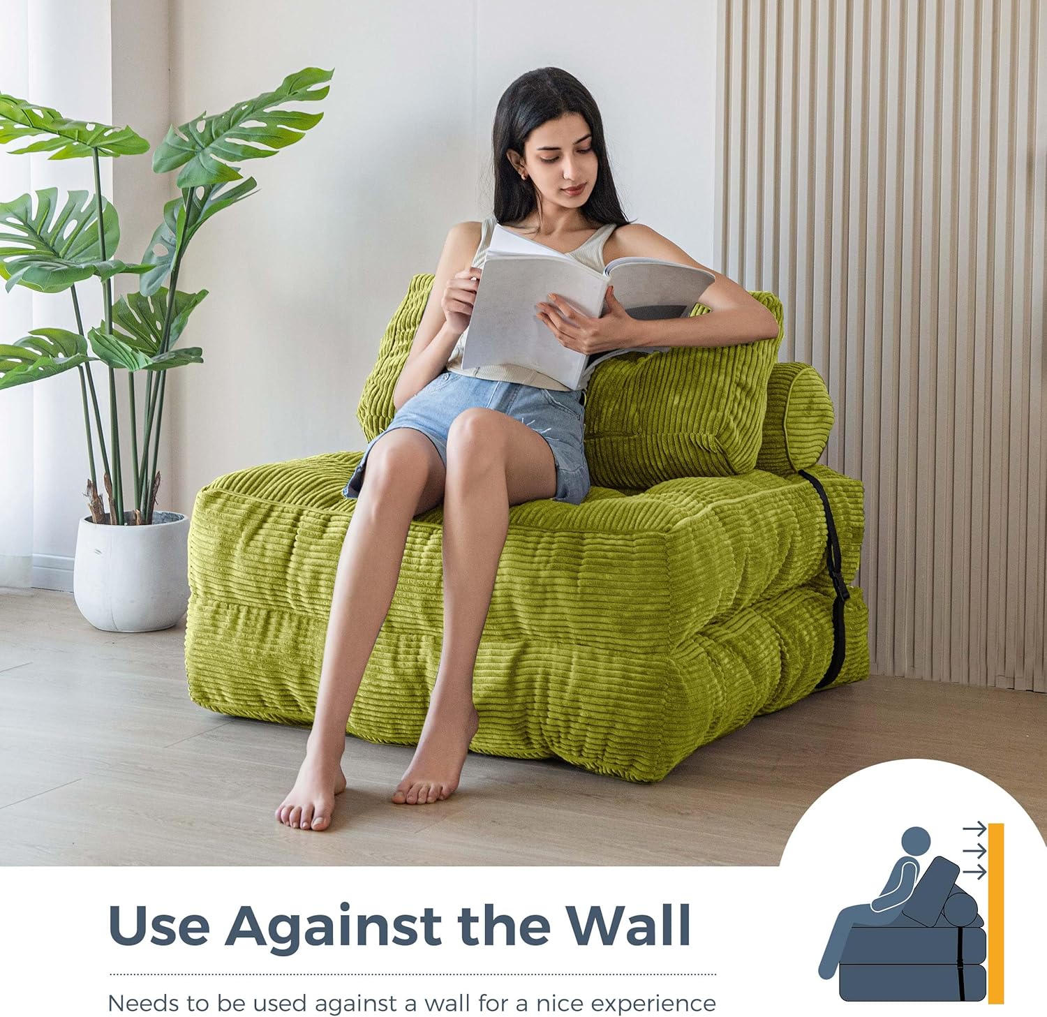 MAXYOYO Folding Sofa Bed Convertible Sleeper Chair with Pillow
