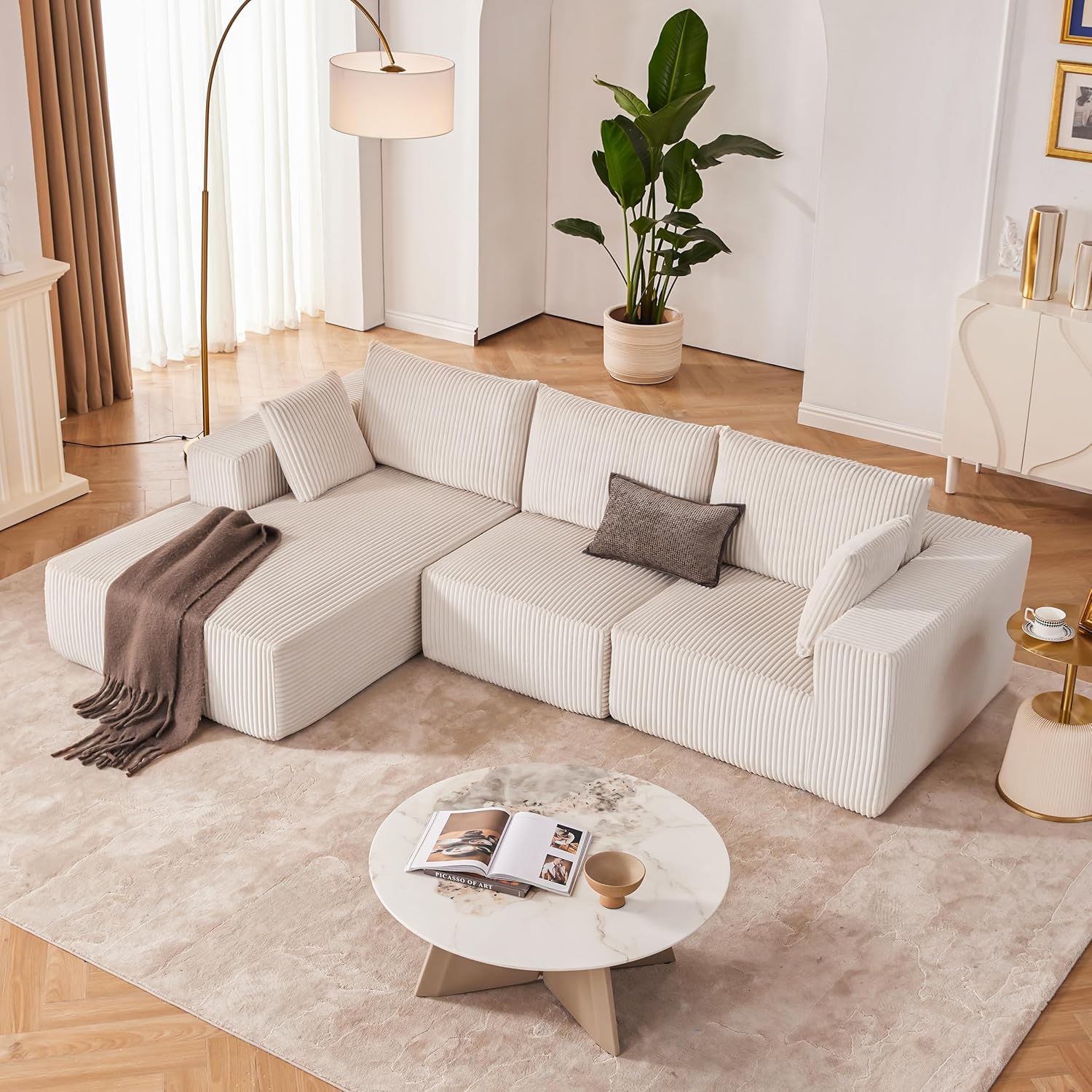 Weture 108" Modular Sectional Sofa Deep Seat Cloud L-Shape Couch with Chaise