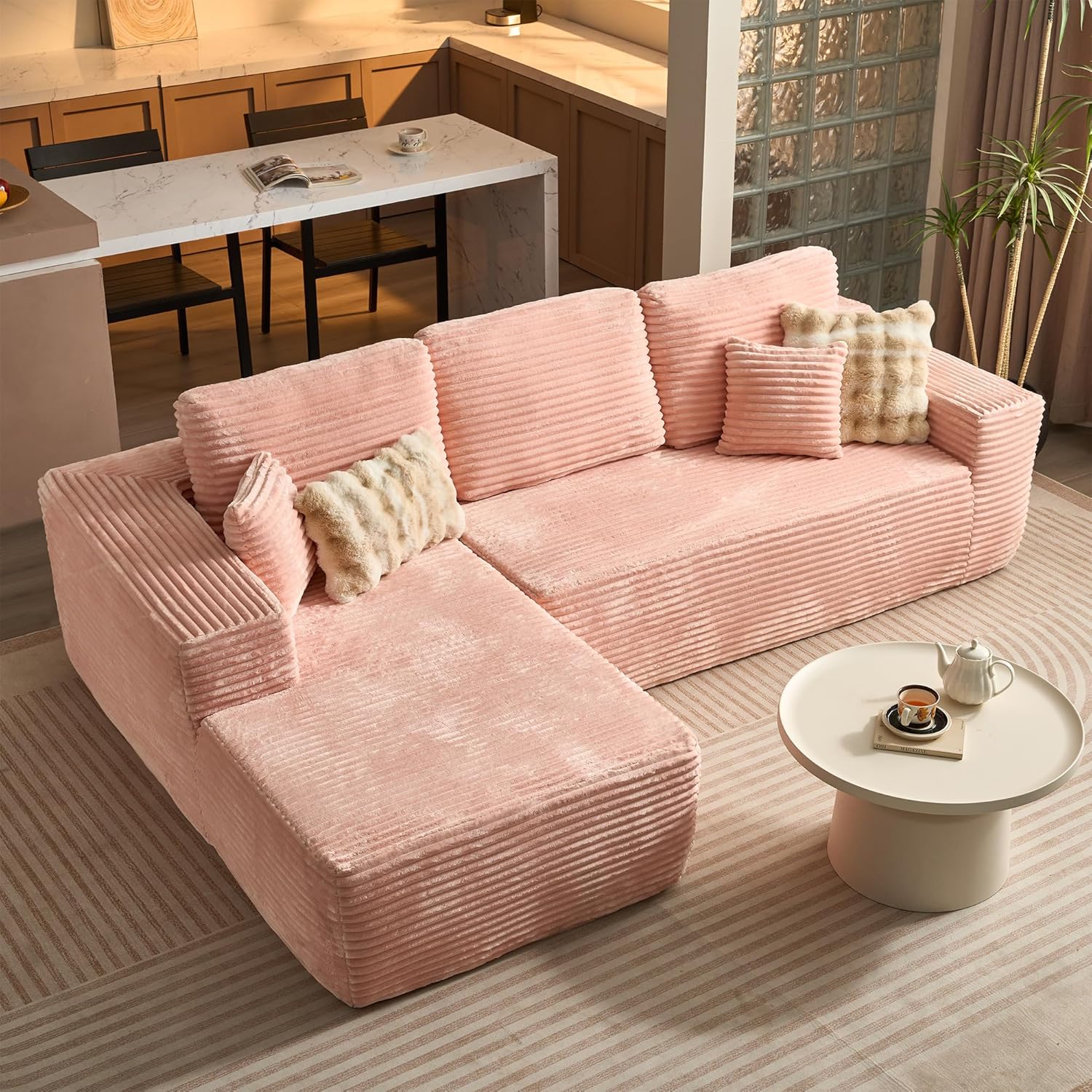 ovios Cloud Sectional Couch with L Shape Chaise Modern Modular Sofa