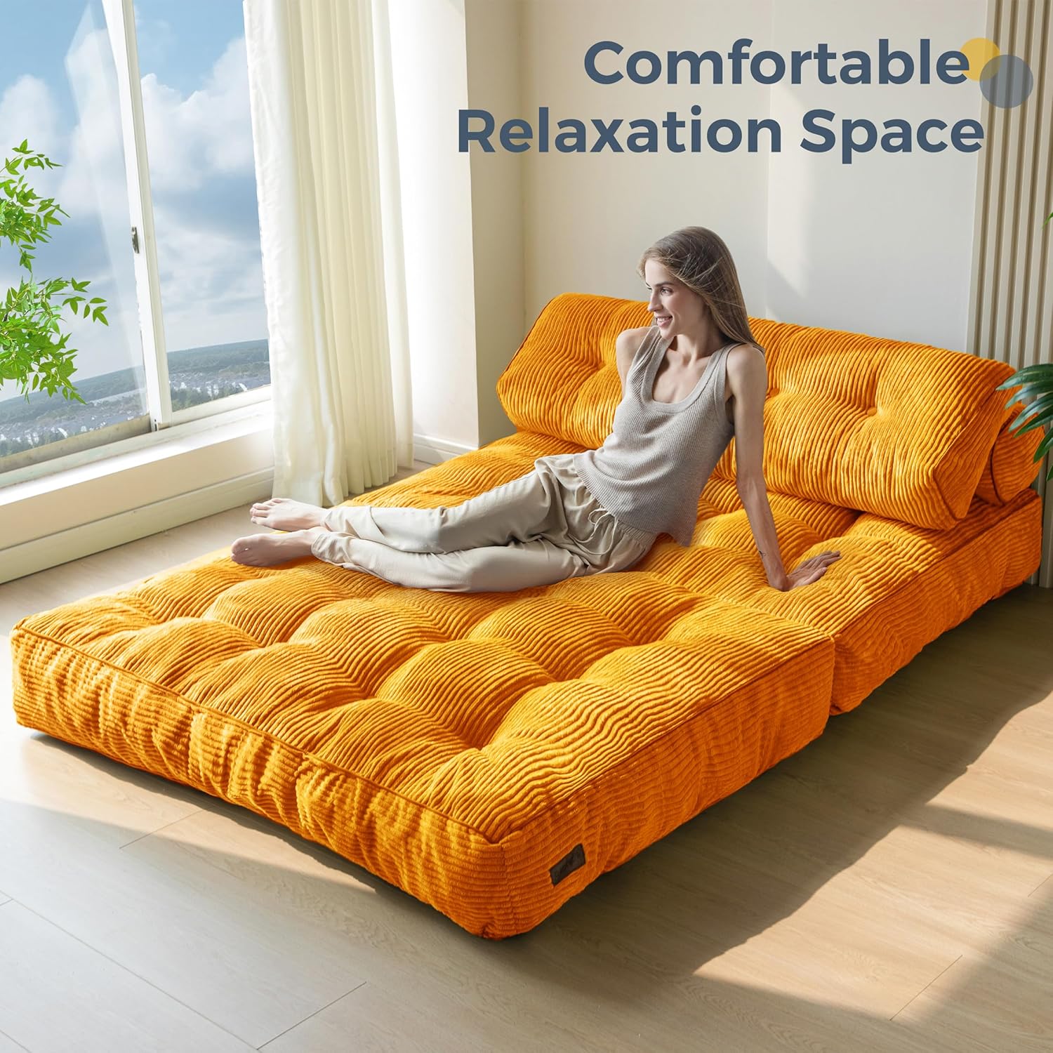 MAXYOYO Folding Sofa Bed Convertible Sleeper Chair with Pillow