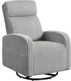 Yaheetech 360 Swivel Glider Chair Nursery Corduroy Rocking Nursing Chair with Pockets