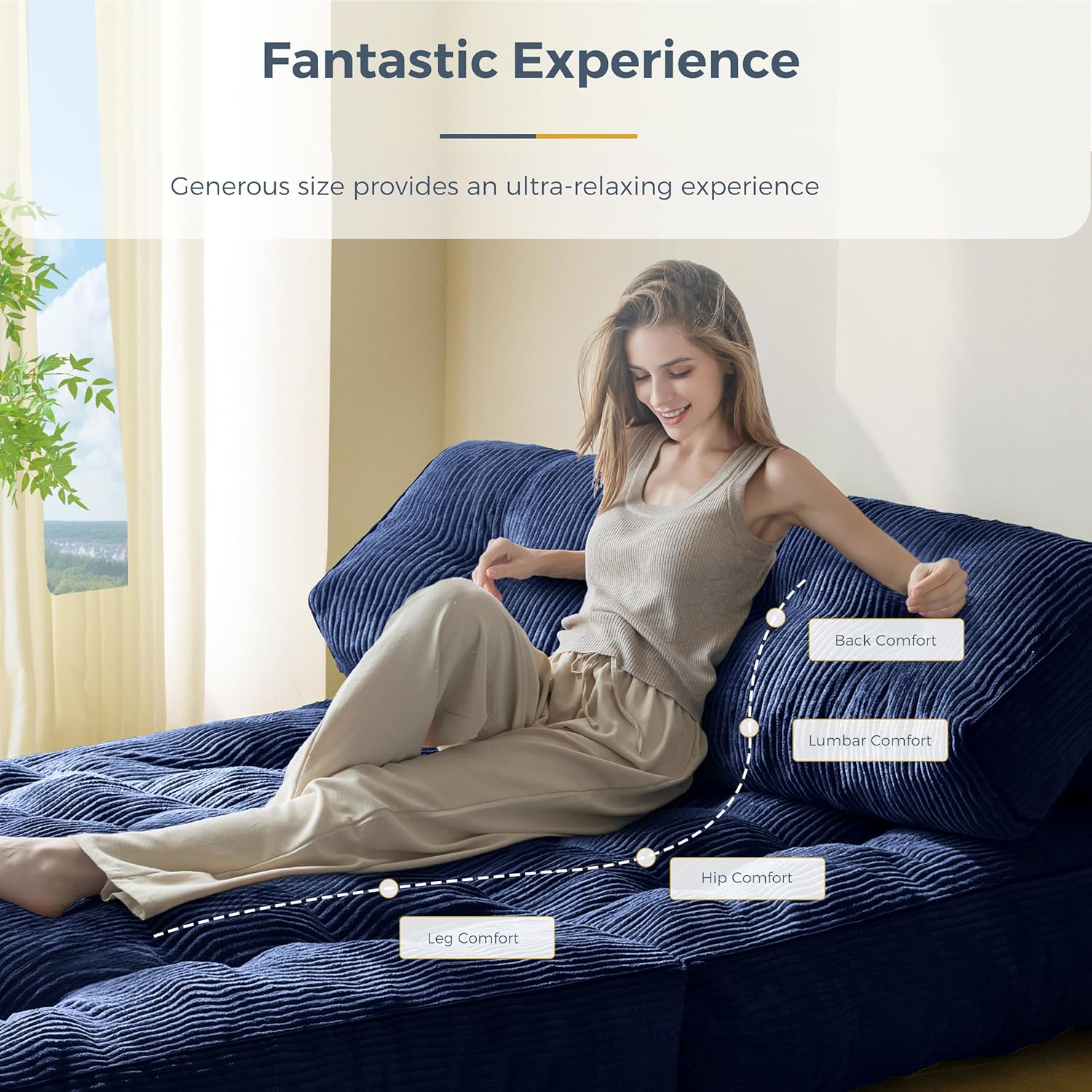 MAXYOYO Folding Sofa Bed Convertible Sleeper Chair with Pillow