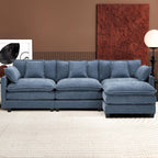 Ihanherry U Shaped Modular Cloud Sofa 5 Seat Chenille Sectional with Ottoman