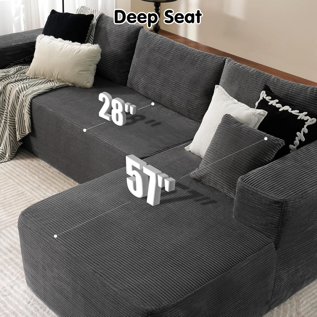 ovios Cloud Sectional Couch with L Shape Chaise Modern Modular Sofa