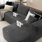 ovios Cloud Sectional Couch with L Shape Chaise Modern Modular Sofa