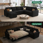 HONBAY Modular L Shaped Sectional Sleeper Sofa with Storage Pull Out Bed