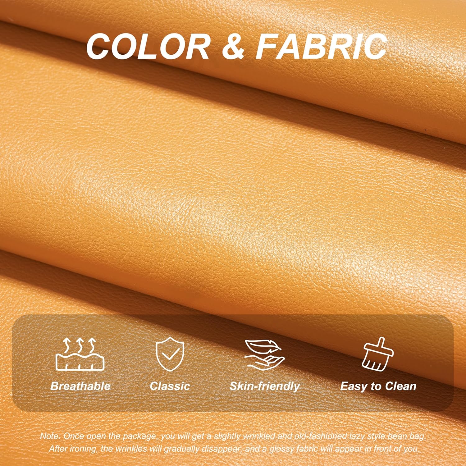 Hobestluk Giant Bean Bag Chair Memory Foam Faux Leather Floor Sofa for Adults