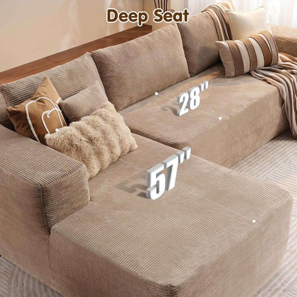 ovios Cloud Sectional Couch with L Shape Chaise Modern Modular Sofa