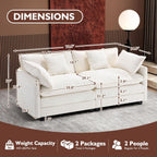 Ihanherry U Shaped Modular Cloud Sofa 5 Seat Chenille Sectional with Ottoman
