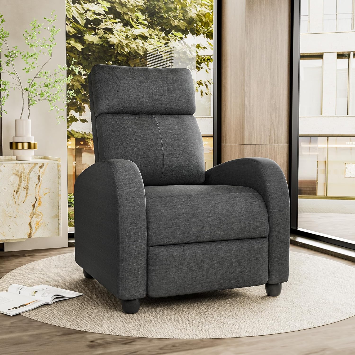Homall Modern Recliner Chair PU Leather Padded Seat Single Sofa Home Theater