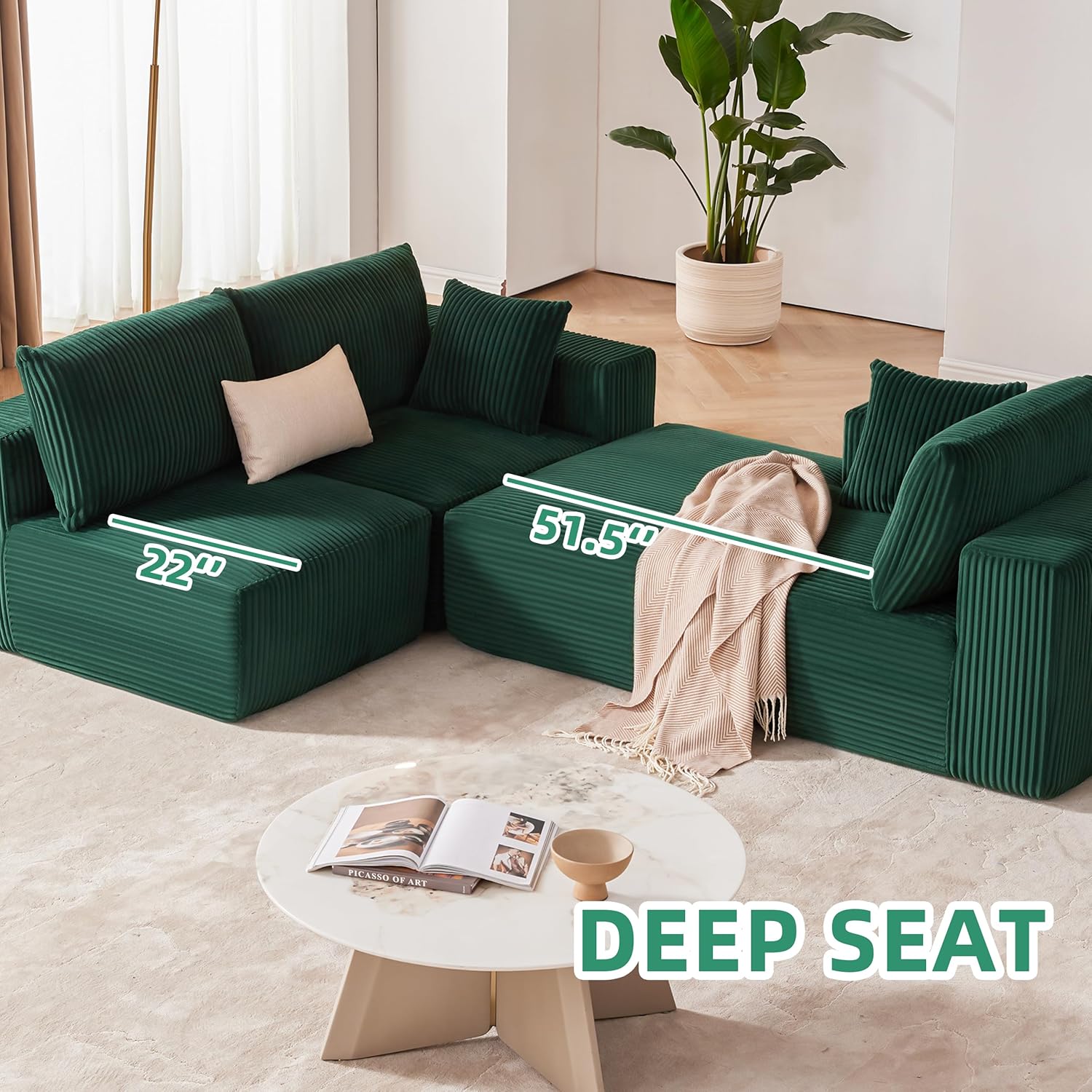 Weture 108" Modular Sectional Sofa Deep Seat Cloud L-Shape Couch with Chaise